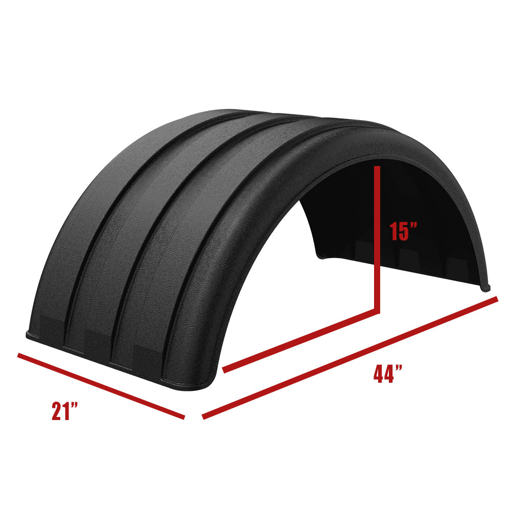 MIN1900 Single Axle 44"L Poly Fender for 19.5" Dual Tires