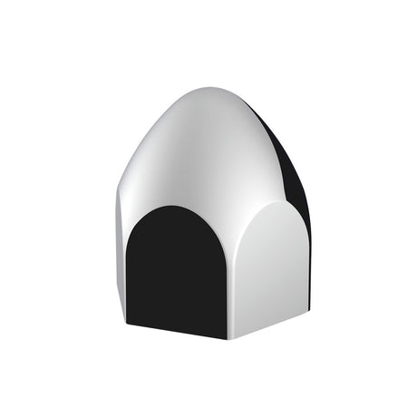 Close-up of chrome plastic bullet nut cover 3/4" X 1-3/8" - push-on (10-Pack)