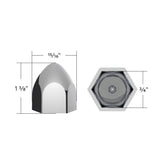 Chrome Plastic Bullet Nut Cover 3/4" X 1-3/8" - Push-On (10-Pack)