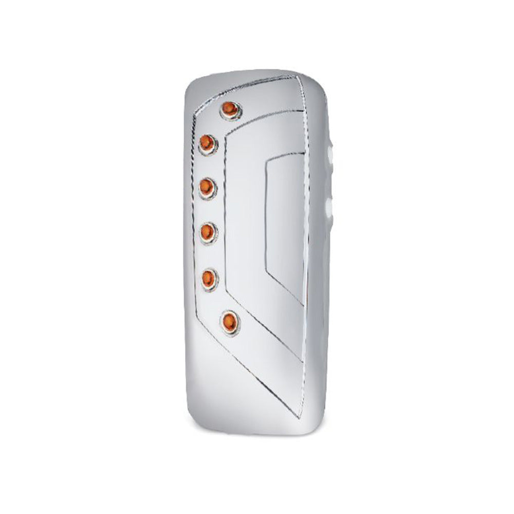 Kenworth T680, T880 Triple Plated Chrome Mirror Cover With 3/4" Led Lights