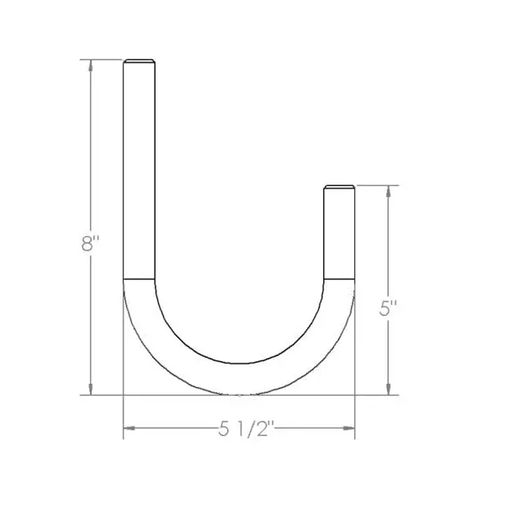 3/4" Steel J Hook