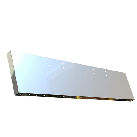 Peterbilt 359 1973-1987 stainless steel 18" standard mount boxed end bumper with 3/4" under glow cutouts