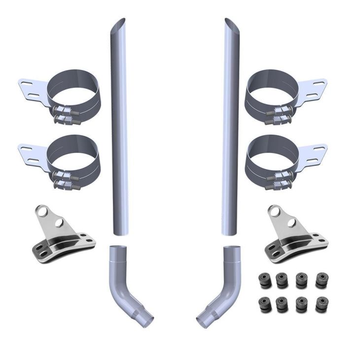 Peterbilt 359, 379, 389 8" x 108" Slash Cut Exhaust Kit - 60 Degree Elbows