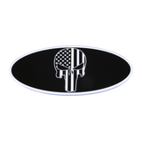 Peterbilt Skull with Flag Stripes Emblem