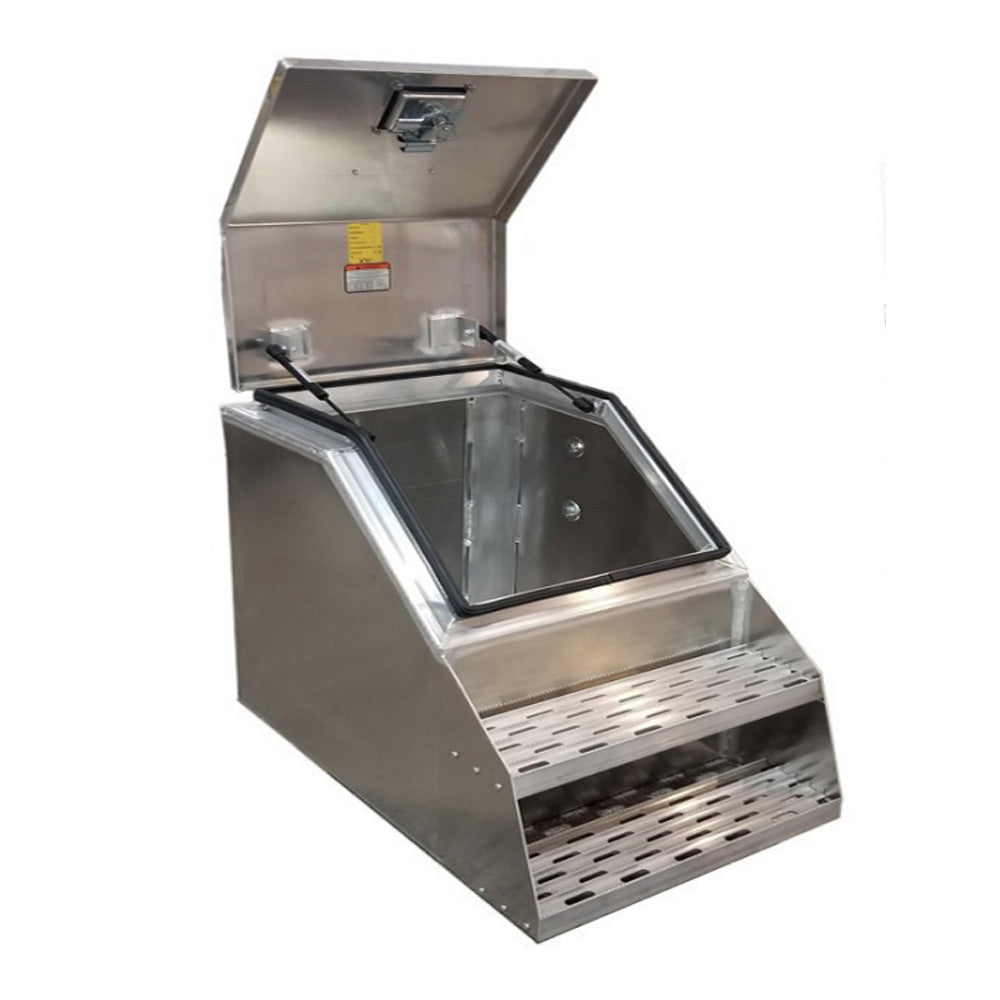 36"L Top Opening Aluminum Step Box with Smooth Lid