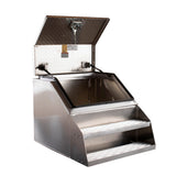 36"L Top Opening Aluminum Step Box with Diamond Plated Lid