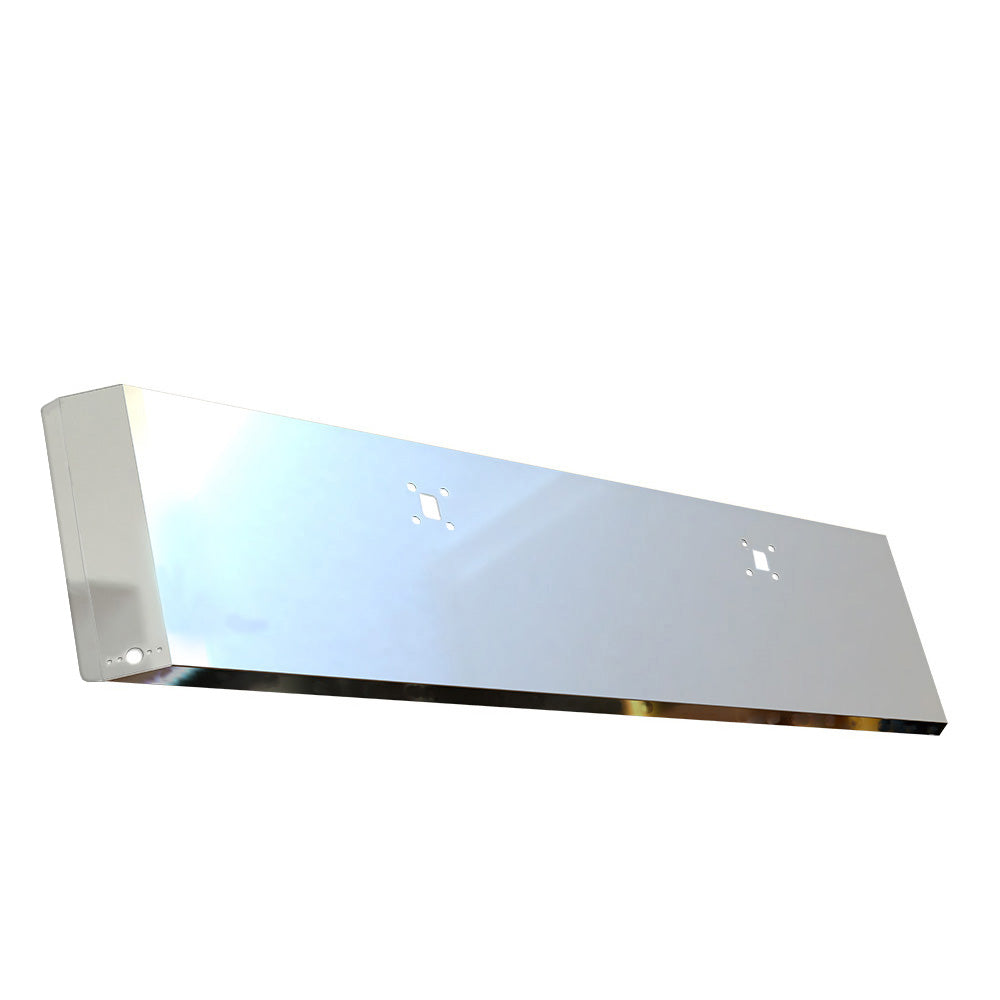 International 9900i/9900ix 20" Stainless Steel Switchback End Bumper with Tow Hook and 2 Watermelon Light Cutouts