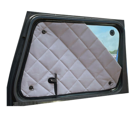 Close-up of zenEclipse Freightliner Coronado gray door window set