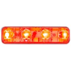 2-1/4" Red/Clear 4 LED Rectangular Marker Light