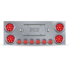 Stainless Steel Rear Center Panel with Four 4" & Six 2" LED Lights