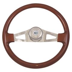 2 Spoke Pinion Mahogany Steering Wheel 18"
