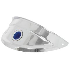7" Chrome Headlight Visor with Blue Dot