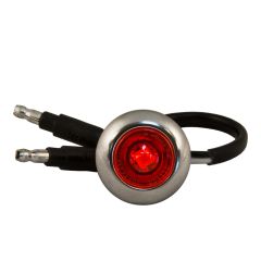 Red 3/4" 1 LED Button Light with Bezel
