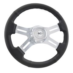 16" 4 Spoke Leather Steering Wheel