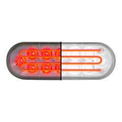 6-1/2" 12 LED Heated Oval Red Stop, Turn and Tail to White Back Up Light