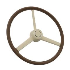 20” Retro Brown Leather Rim Steering Wheel 3-Spoke