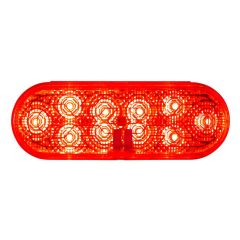Red 10 LED 6” Dual Function Oval Light with Heated Lens