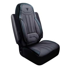 National Seat Standard High Back Black and Gray Faux Leather Seat Cover