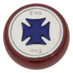 Dimmer Plate Wood Knob w/ Blue Maltese Cross