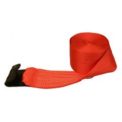 Red Winch Strap with Flat Hook 4" x 30'